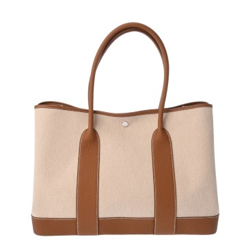 エルメス ネオ ガーデン 41 ヴォヤージュ エクリュ/ゴールド トワルオフィシエ/ネゴンダ レディース バッグ 【未使用】【bag】