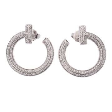 ティファニー Tワン オープン フープ ピアス シルバー K18ホワイトゴールド WG レディース ジュエリー 【中古】【jewelry】