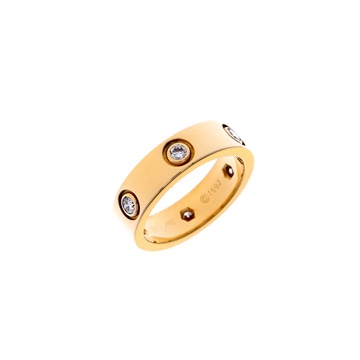 カルティエ ラブリング 6Pダイヤ #52 ゴールド K18イエローゴールド YG レディース ジュエリー 【中古】【jewelry】