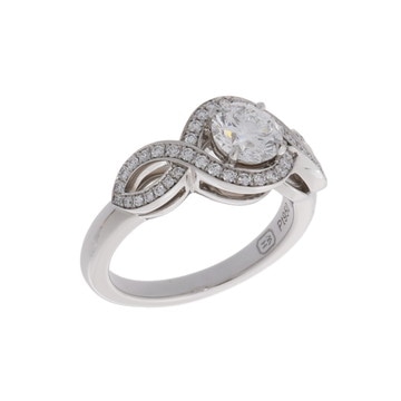 ハリー ウィンストン リリークラスター エンゲージメント リング シルバー RGDPRD005LC-030 Pt950プラチナ レディース ジュエリー 【中古】【jewelry】