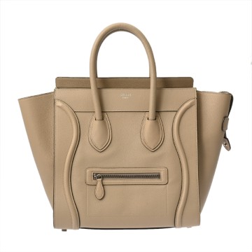 セリーヌ ラゲージ ミニ ヌード 189213DRU ドラムドカーフ レディース バッグ 【中古】【bag】