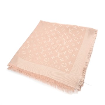 ルイ ヴィトン モノグラム ショール ピンク M76874 ウール55%/シルク45％ レディース 【中古】【other】