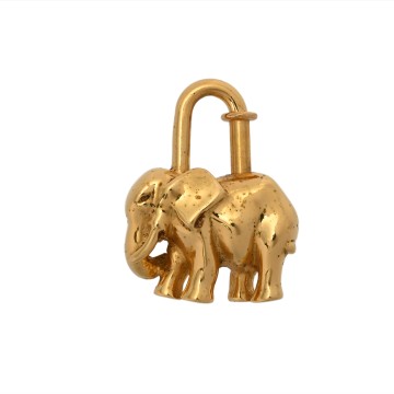 エルメス カデナ エレファントモチーフ 1997年限定 ゴールド メタル ユニセックス 【中古】【other】