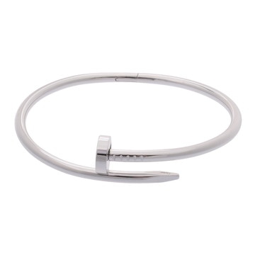 カルティエ ジュストアンクルブレスレット #18 旧型 シルバー K18ホワイトゴールド WG レディース ジュエリー 【中古】【jewelry】