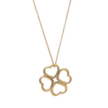 ティファニー クローバーハート　ネックレス シルバー K18イエローゴールド YG レディース ジュエリー 【中古】【jewelry】