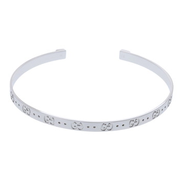 グッチ アイコンバングル #18 シルバー K18ホワイトゴールド WG レディース ジュエリー 【中古】【jewelry】