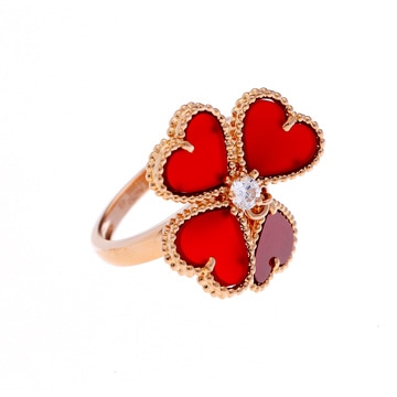 ヴァン クリーフ&アーペル スウィートハート リング #49 ピンク K18ピンクゴールド PG レディース ジュエリー 【中古】【jewelry】