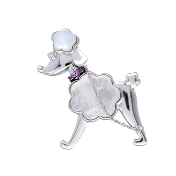タサキ プードルモチーフ ブローチ ペンダントトップ シルバー K18ホワイトゴールド WG レディース ジュエリー 【中古】【jewelry】