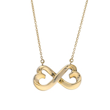 ティファニー ダブルラビングハート ネックレス ゴールド K18イエローゴールド YG レディース ジュエリー 【中古】【jewelry】