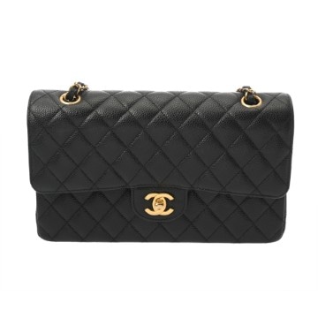 シャネル マトラッセ 11.12 クラシック ハンドバッグ 25 ブラック A01112 グレインドカーフスキン レディース バッグ 【中古】【bag】