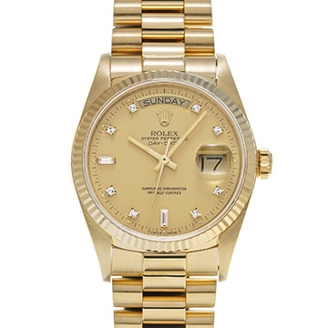 ロレックス デイデイト 18038A シャンパン/ダイヤモンド メンズ 時計 【中古】【wristwatch】