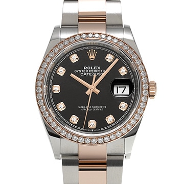 ロレックス デイトジャスト 36 126281RBR ブライトブラック/ダイヤモンド メンズ 時計 【中古】【wristwatch】