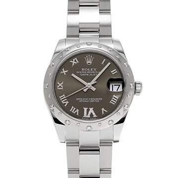 ロレックス デイトジャスト 178344 ブラウン/ダイヤモンド ユニセックス 時計 【中古】【wristwatch】