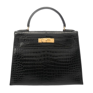 エルメス ケリー 32 外縫い ブラック ポロサスリセ レディース バッグ 【中古】【bag】