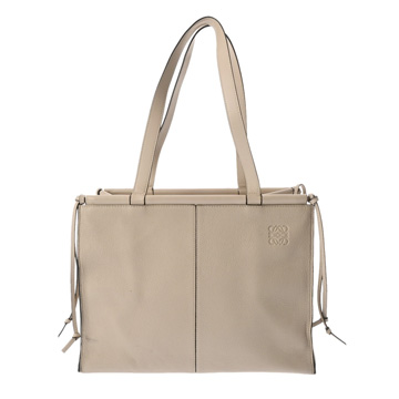 ロエベ クッショントート ミディアム ライトオーツ 309.12.W76 ソフトグレインカーフ レディース バッグ 【中古】【bag】