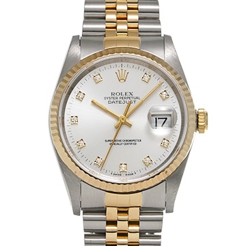 ロレックス デイトジャスト 16233G シルバー/ダイヤモンド メンズ 時計 【中古】【wristwatch】