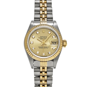 ロレックス デイトジャスト 69173G シャンパン/ダイヤモンド レディース 時計 【中古】【wristwatch】