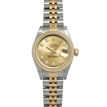 ロレックス デイトジャスト 69173G シャンパン/ダイヤモンド レディース 時計 【中古】【wristwatch】