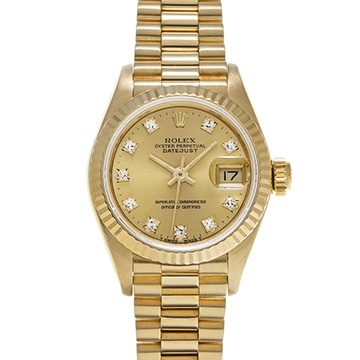 ロレックス デイトジャスト 26 69178G シャンパン/ダイヤモンド レディース 時計 【中古】【wristwatch】
