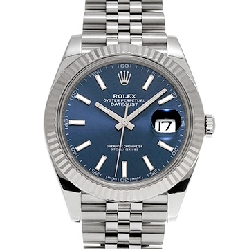ロレックス デイトジャスト 41 126334 ブライトブルー メンズ 時計 【中古】【wristwatch】