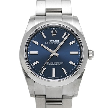 ロレックス オイスターパーペチュアル 34 124200 ブライトブルー ユニセックス 時計 【中古】【wristwatch】