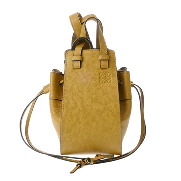 ロエベ ハンモック ドローストリングバッグ ミニ イエロー 314.12.V07 レザー レディース バッグ 【中古】【bag】