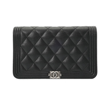 シャネル ボーイシャネル チェーンウォレット ブラック AP1117 グレインドカーフスキン レディース バッグ 【中古】【bag】