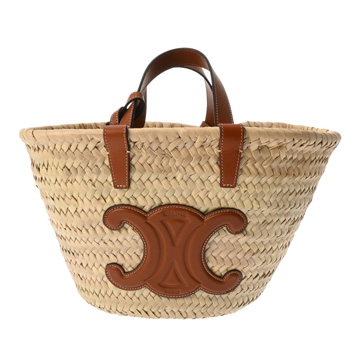 セリーヌ ティーン クラシック パニエ タン 113832CGG.04LU ラフィア/カーフ レディース バッグ 【中古】【bag】