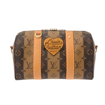 ルイ ヴィトン モノグラムストライプ LV×NIGO シティキーポル ブラウン M45963 モノグラムキャンバス メンズ バッグ 【中古】【bag】