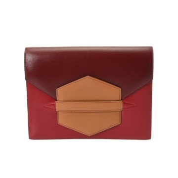 エルメス ファコ ルージュアッシュ/ルージュヴィフ/ナチュラル ボックスカーフ ユニセックス バッグ 【中古】【bag】