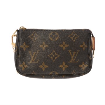ルイ ヴィトン ダミエ ミニポシェットアクセソワール エベヌ N58009 ダミエキャンバス レディース 【中古】【bag】