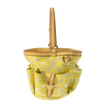ルイ ヴィトン ソー 2005年SS イエロー M93035 ナイロン/リザード レディース バッグ 【中古】【bag】