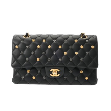 シャネル マトラッセ 11.12 クラシック ハンドバッグ 25cm ブラック A01112 ラムスキン レディース バッグ 【中古】【bag】