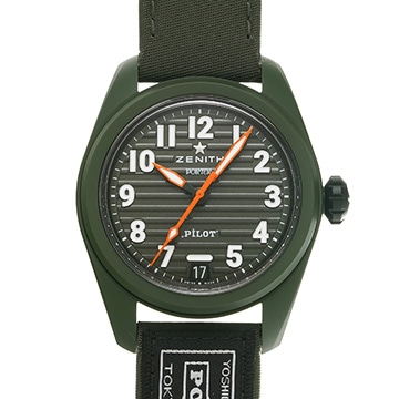 ゼニス パイロット オートマティック ポーター エディション 49.4001.3620/63.I001 カーキグリーン メンズ 時計 【新品】【wristwatch】
