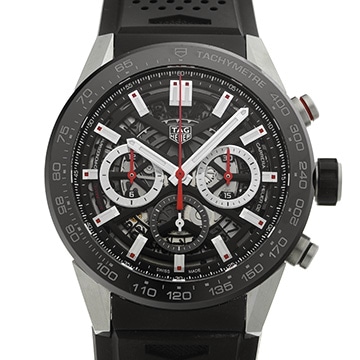 タグ ホイヤー カレラ キャリバーホイヤー02 クロノグラフ CBG2A10.FT6168 スケルトン メンズ 時計 【中古】【wristwatch】