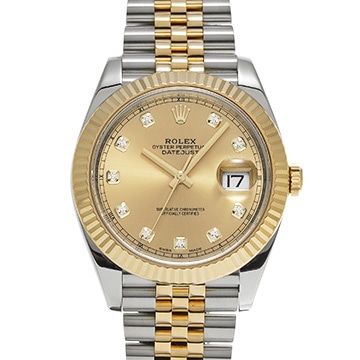 ロレックス デイトジャスト 41 126333G シャンパン/ダイヤモンド メンズ 時計 【中古】【wristwatch】