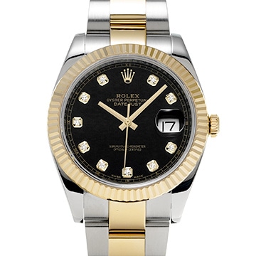 ロレックス デイトジャスト 41 126333G ブライトブラック/ダイヤモンド メンズ 時計 【中古】【wristwatch】