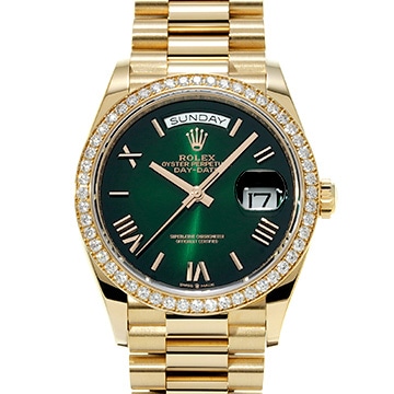 ロレックス デイデイト 36 128348RBR グリーンオンブレ メンズ 時計 【中古】【wristwatch】
