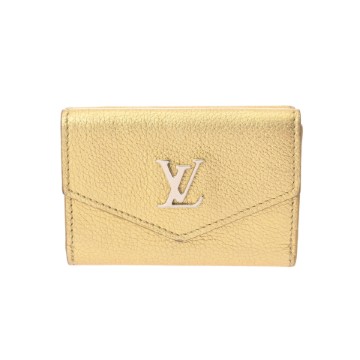 ルイ ヴィトン ポルトフォイユ ロックミニ ゴールド M69059 グレインカーフレザー レディース 財布 【中古】【purse】