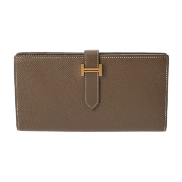 エルメス ベアン スフレ エトゥープ ヴォーエプソン ユニセックス 財布 【中古】【purse】