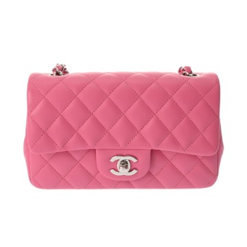 シャネル マトラッセ ミニ クラシック ハンドバッグ 20cm ピンク A69900 ラムスキン レディース バッグ 【中古】【bag】