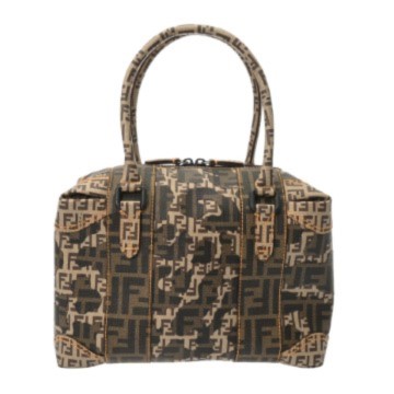 フェンディ ズッカ柄 ミニボストンバッグ ブラウン 5260-8BL095-HX9-079 キャンバス/レザー レディース バッグ 【中古】【bag】