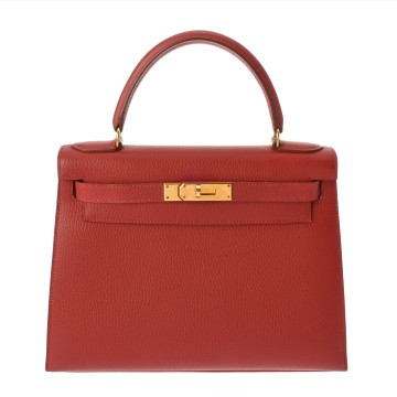 エルメス ケリー 28 外縫い 2WAY ルージュヴィフ アルデンヌ レディース バッグ 【中古】【bag】