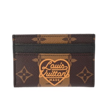 ルイ ヴィトン モノグラムストライプ ポルト カルト ダブル ブラウン M81006 モノグラムキャンバス/レザー ユニセックス 【中古】【other】