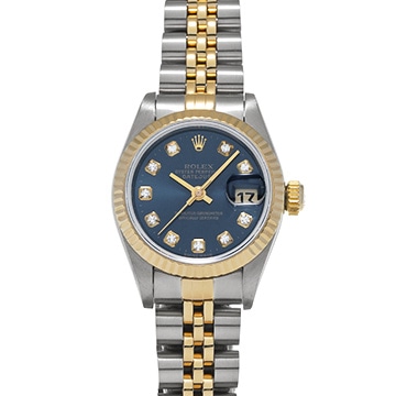 ロレックス デイトジャスト 69173G ブルー/ダイヤモンド レディース 時計 【中古】【wristwatch】