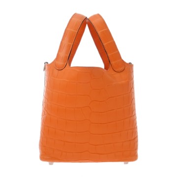 エルメス ピコタンロック PM  オレンジミニアン アリゲーターマット レディース バッグ 【未使用】【bag】