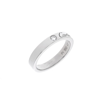 カルティエ Cドゥ リング #47 一粒ダイヤ シルバー Pt950プラチナ レディース ジュエリー 【中古】【jewelry】