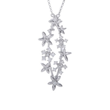 タサキ マグネット フラワー ネックレス シルバー K18ホワイトゴールド WG レディース ジュエリー 【中古】【jewelry】