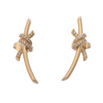 ティファニー ノット ピアス ゴールド K18イエローゴールド YG レディース ジュエリー 【中古】【jewelry】