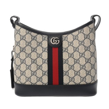 グッチ オフィディア スモール ショルダーバッグ ベージュ/ネイビー 781402 498879 GGスプリームキャンバス/レザー レディース バッグ 【中古】【bag】